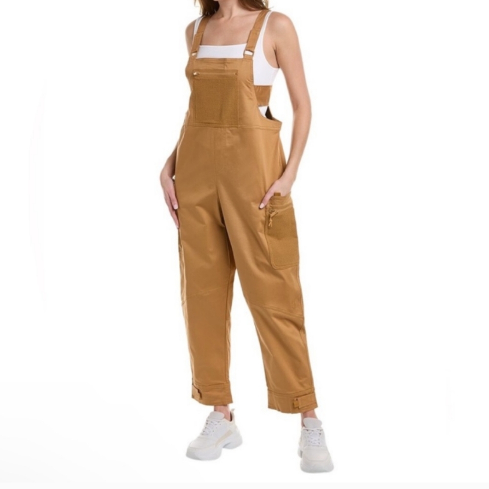 FP movement wade on cargo overall onesie tan/brown khakis NWOT